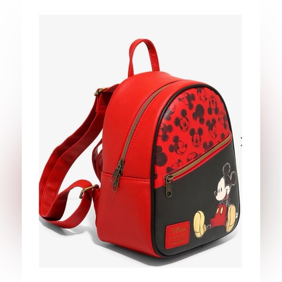 Loungefly Disney Mickey Mouse Diagonal Pocket Mini Backpack - Picture 2 of 4